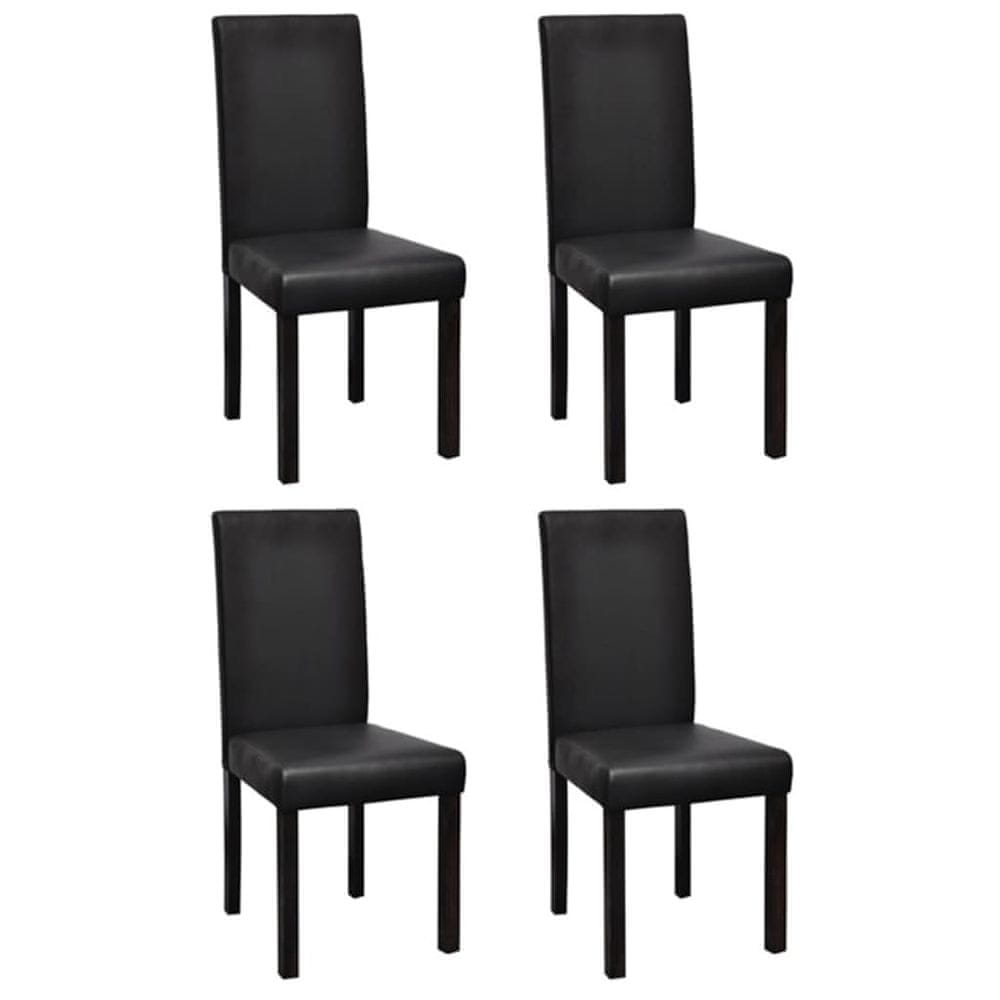 Petromila vidaXL Jedálenské stoličky 4 ks čierne umelá koža